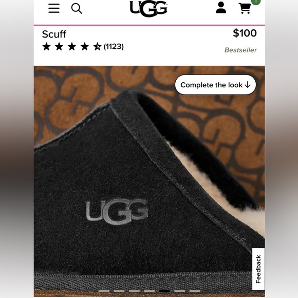 UGG Black Suede Open-Toe Slide main image 12